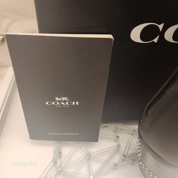 Coach Black Leather "Paisley Cutout" Studded Booties. NIB. Size 6 - Picture 6 of 13